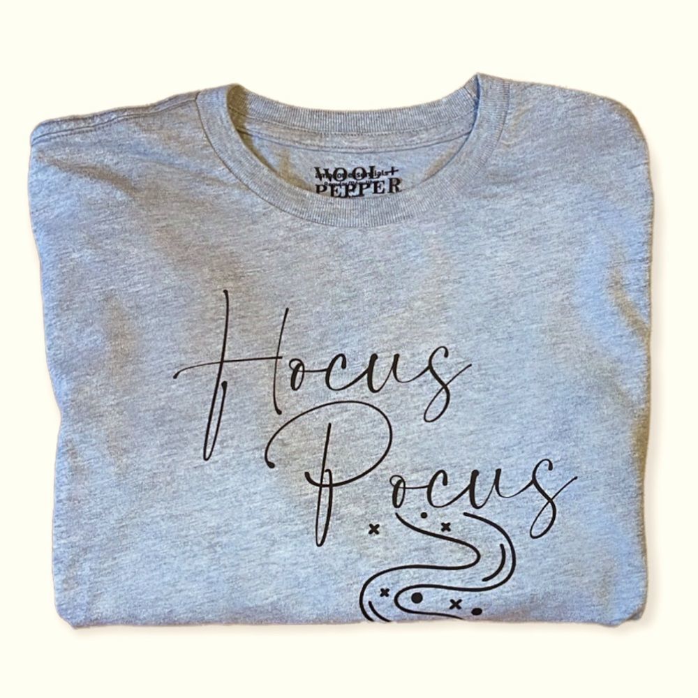 NWT Wool + Pepper Co. HOCUS POCUS Boxy Boyfriend tee - Heather Gray